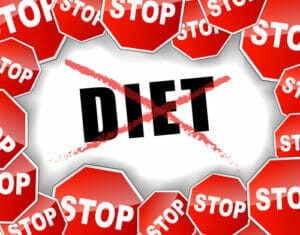 Vector illustration of stop diet concept background